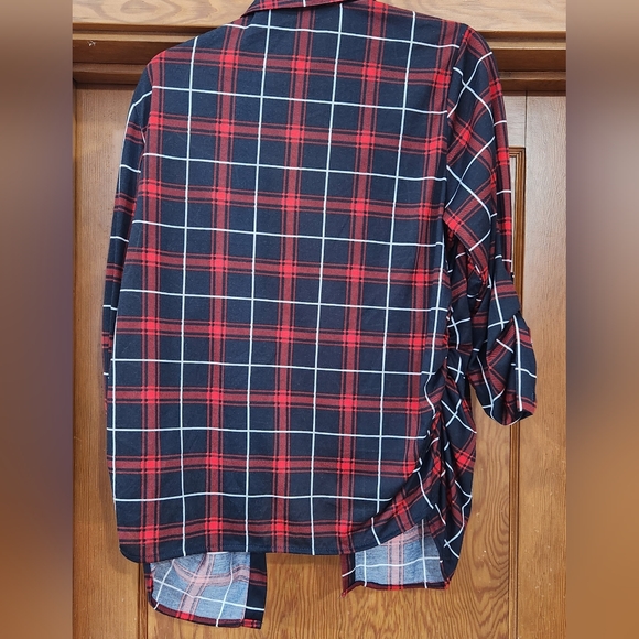 Plaid stretchy shirt - Picture 2 of 4